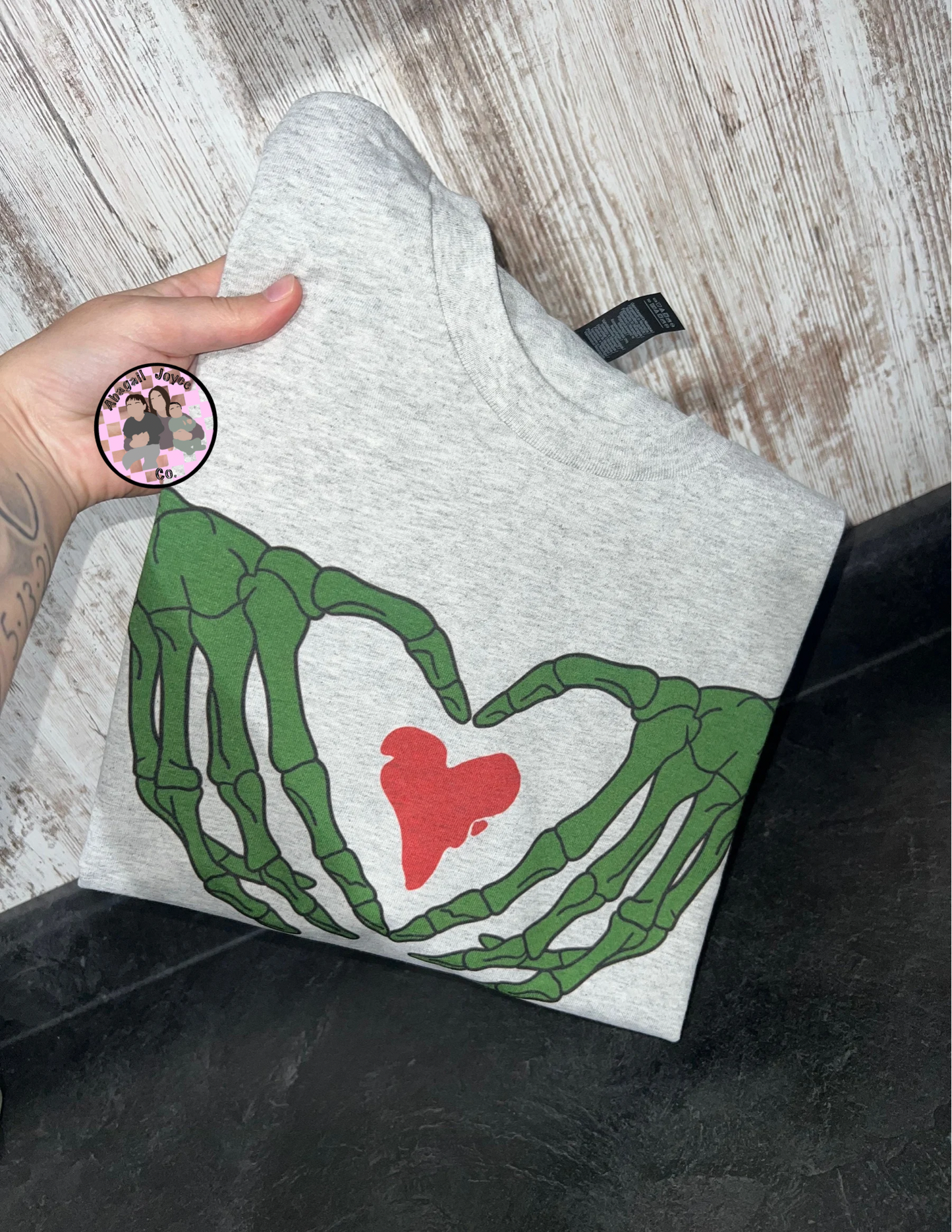 Green guy Skellie hands tshirt preorder 15 business day turn around time