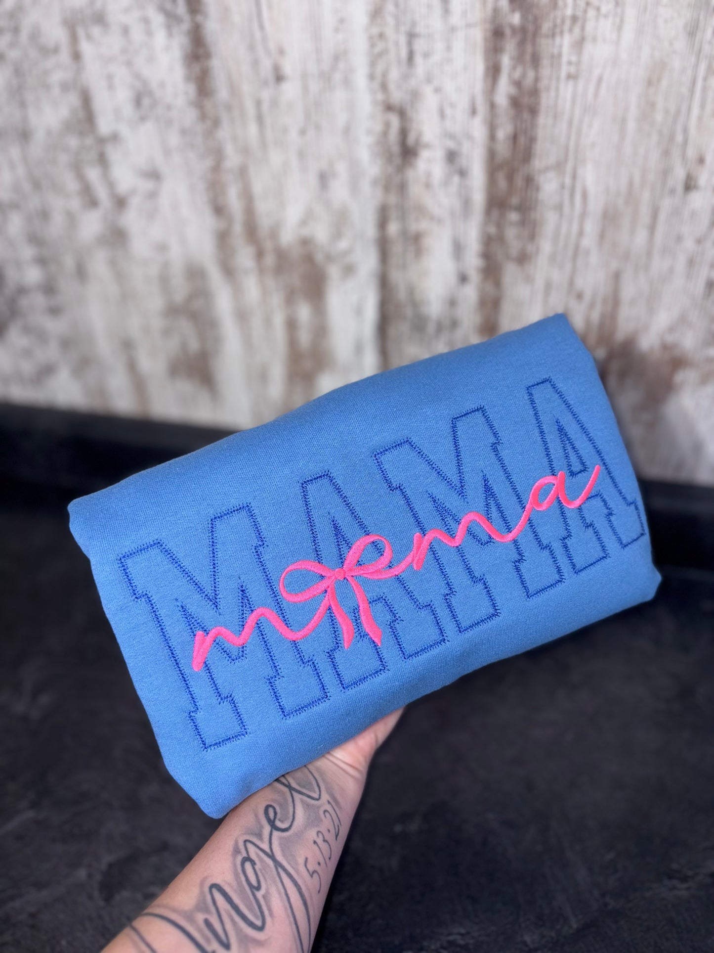 Mama bow embroidered crew preorder 15 business day turn around time