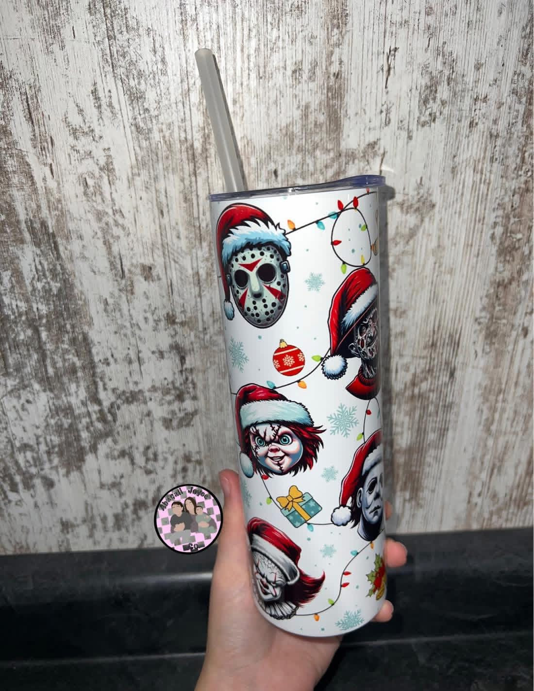 Horror Christmas 20oz tumbler preorder 15 business day turn around time