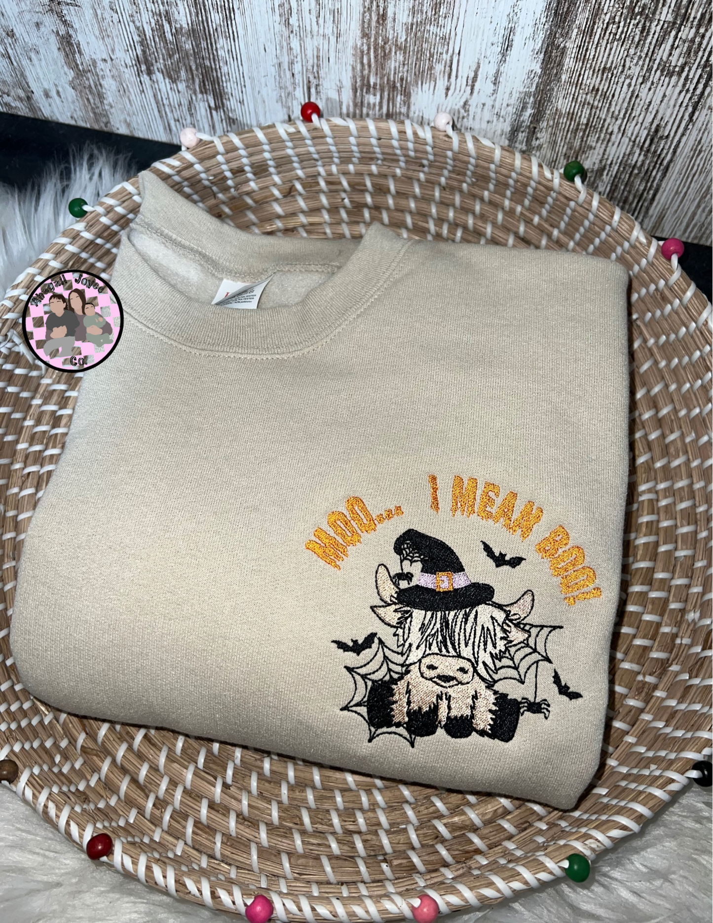 MOO… i mean boo 👻 embroidered crew preorder 28 business day turn around time