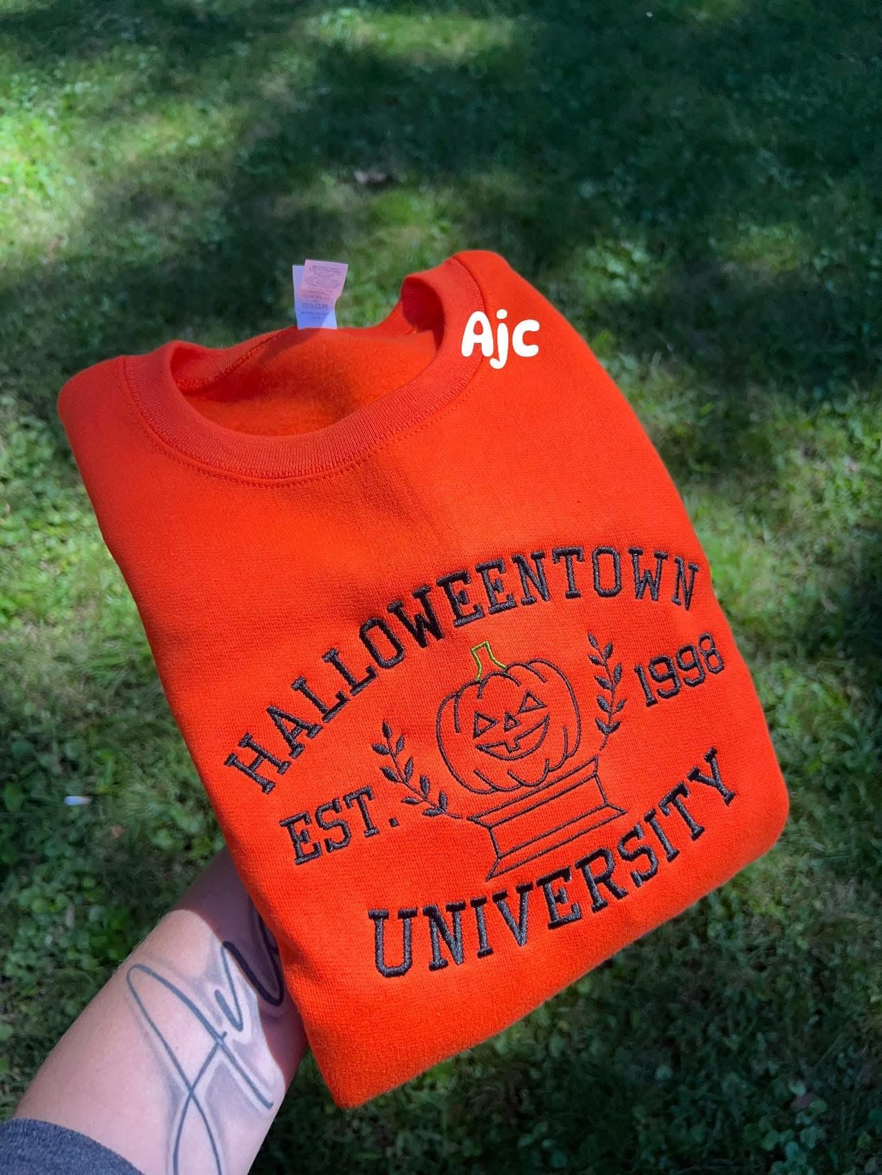 Halloween Town embroidered crew preorder 28 business day turn around time