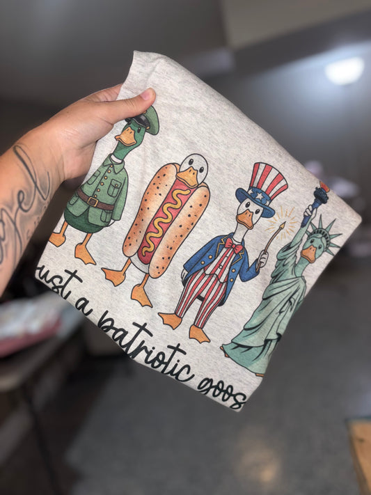 Just a patriotic goose tshirt preorder 15 business day turn around time
