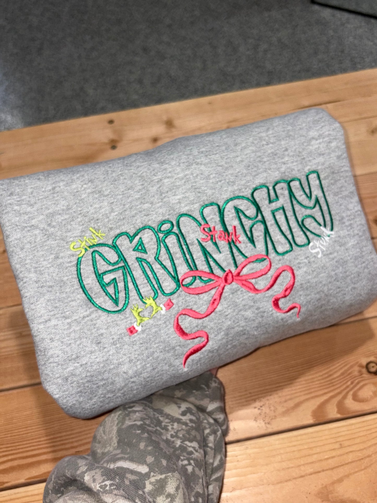 Green guy embroidered crew preorder 28 business day turn around time