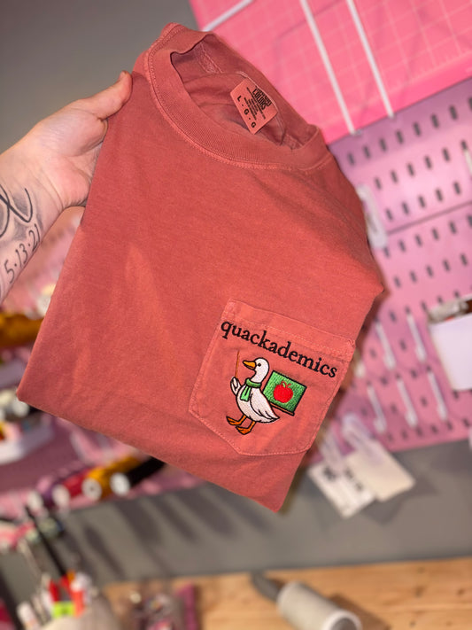 Goose educator comfort colors pocket T