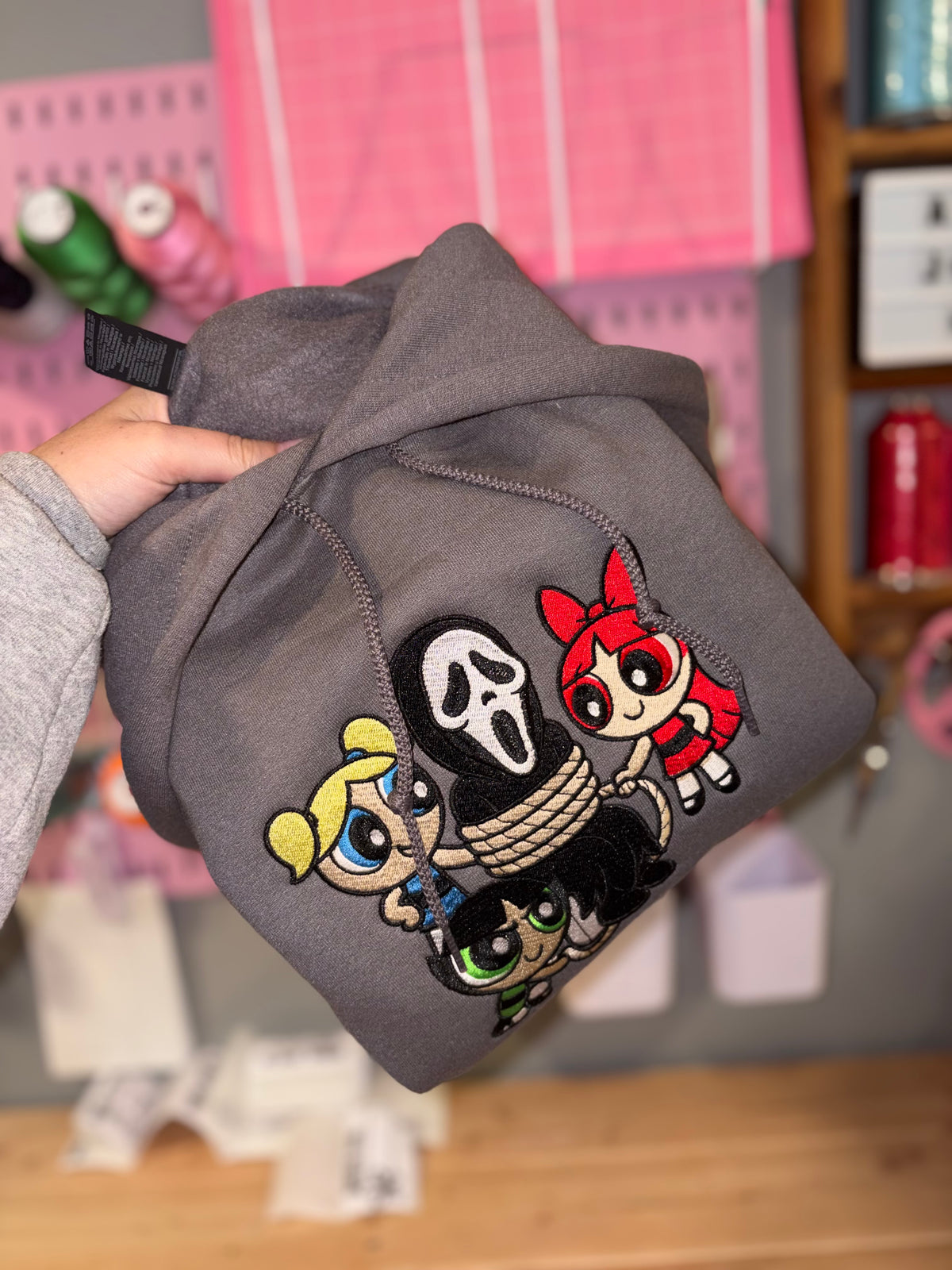 Horror embroidered hoodie