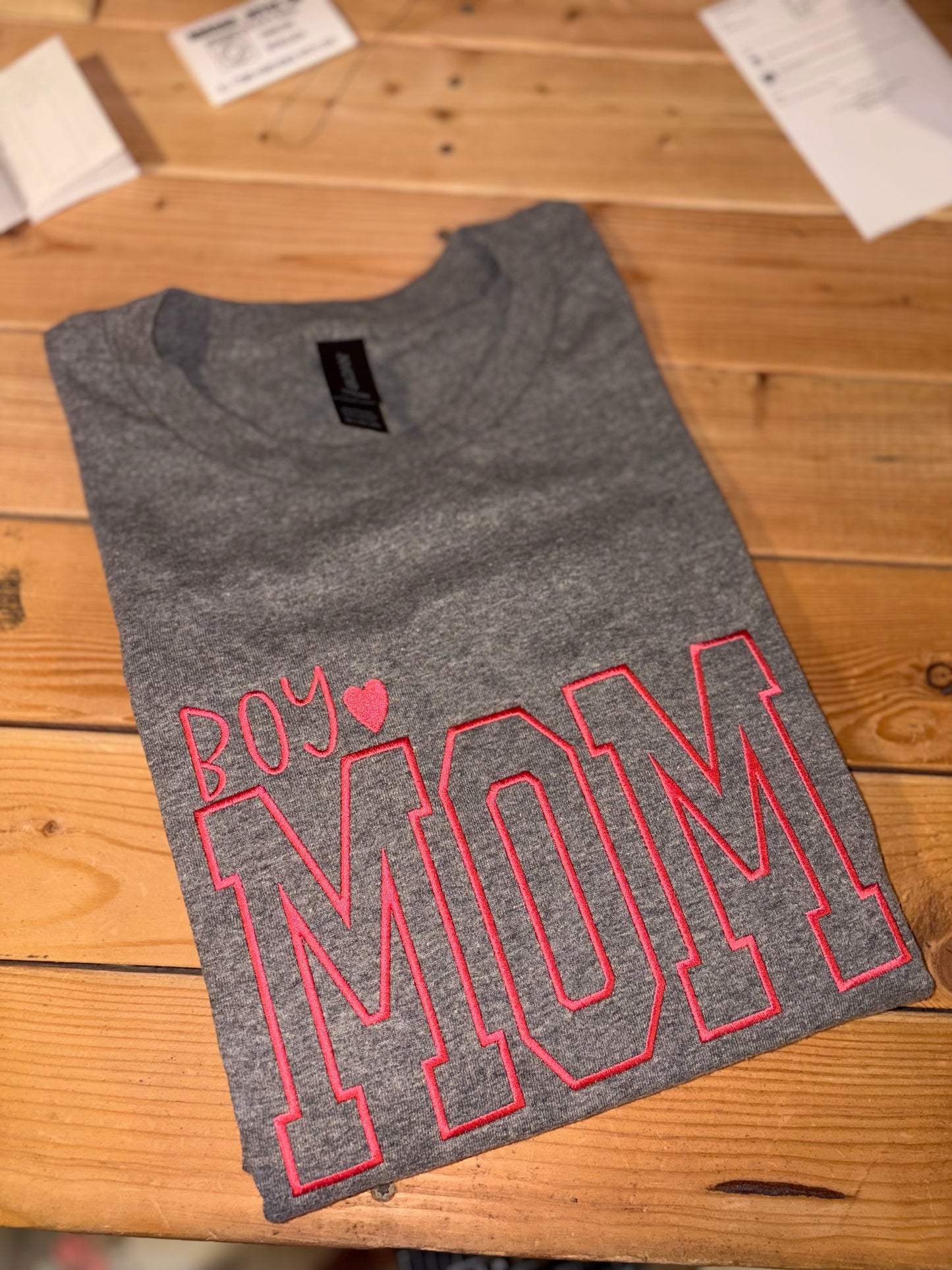 Mom embroidered tshirt- preorder 28 business day turn around time