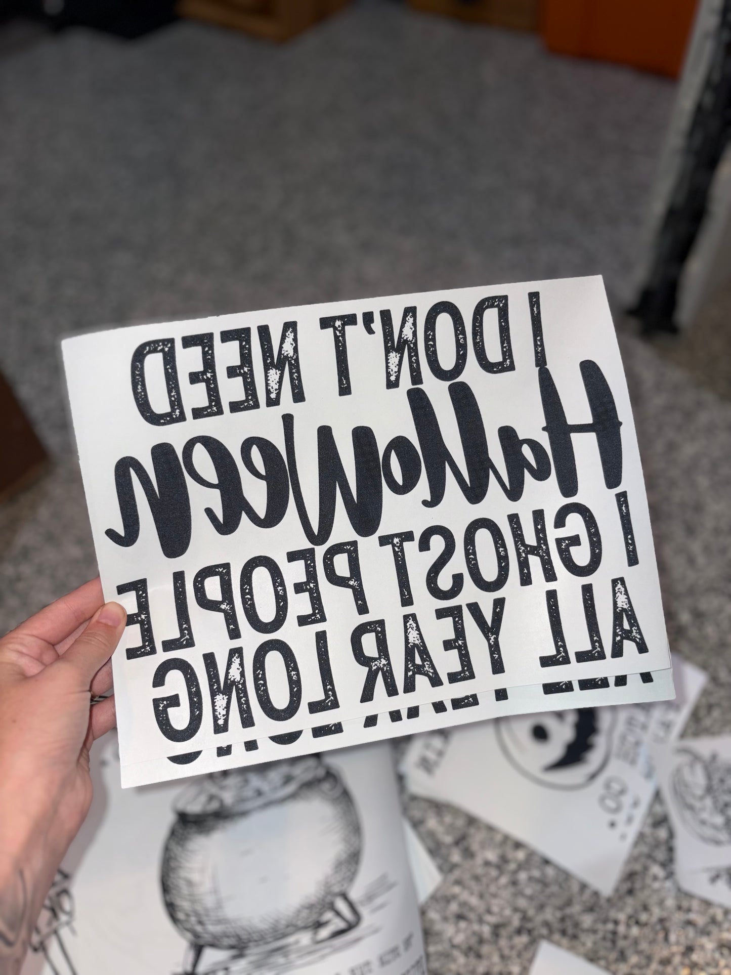 Halloween black ink design (design for blank shirt).