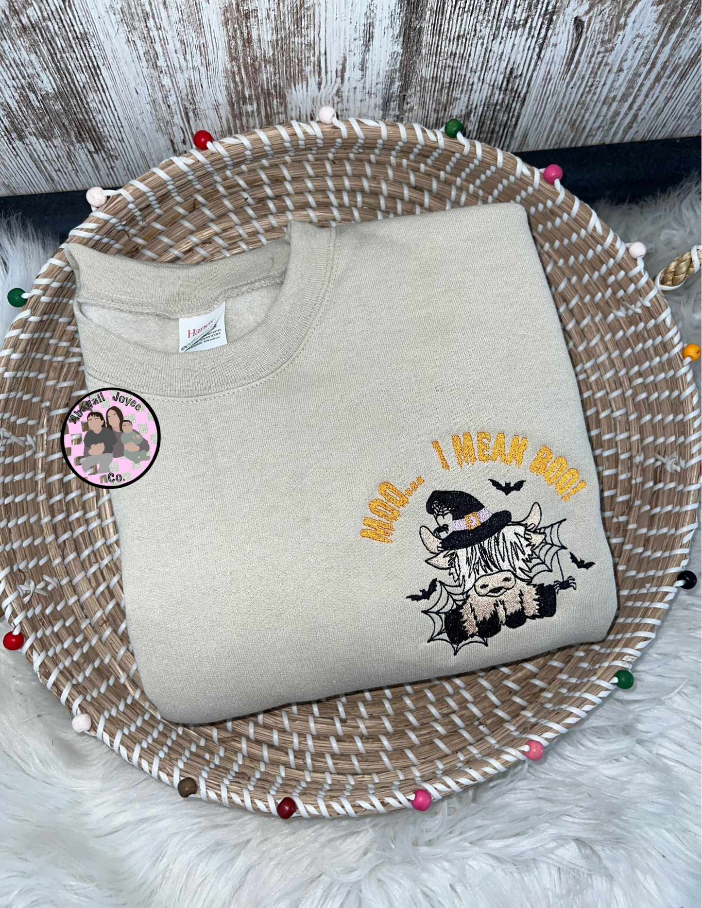 MOO… i mean boo 👻 embroidered crew preorder 28 business day turn around time