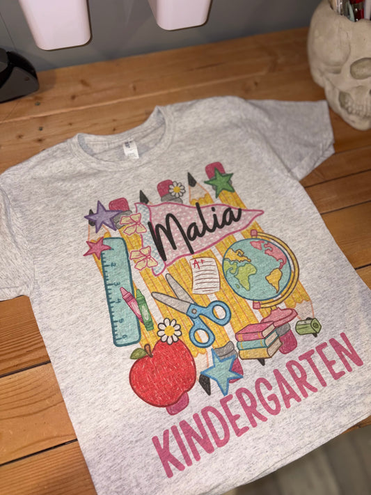 Girls back to school tshirt- preorder 15 business day turn around time
