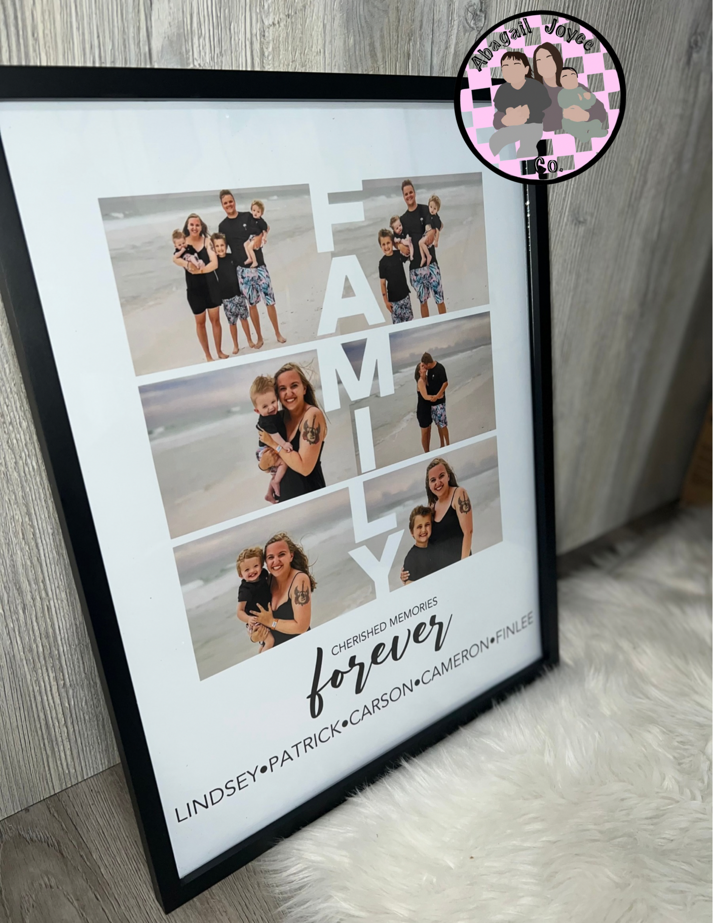 16 by 20 framed photo frame 📸 FAMILY (6 photos & names needed send to Abagailjoyceco@gmail.com) preorder 20 business day turn around time