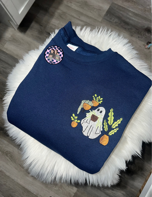 Plant ghost embroidered crew 🪴 preorder 28 business day turn around time