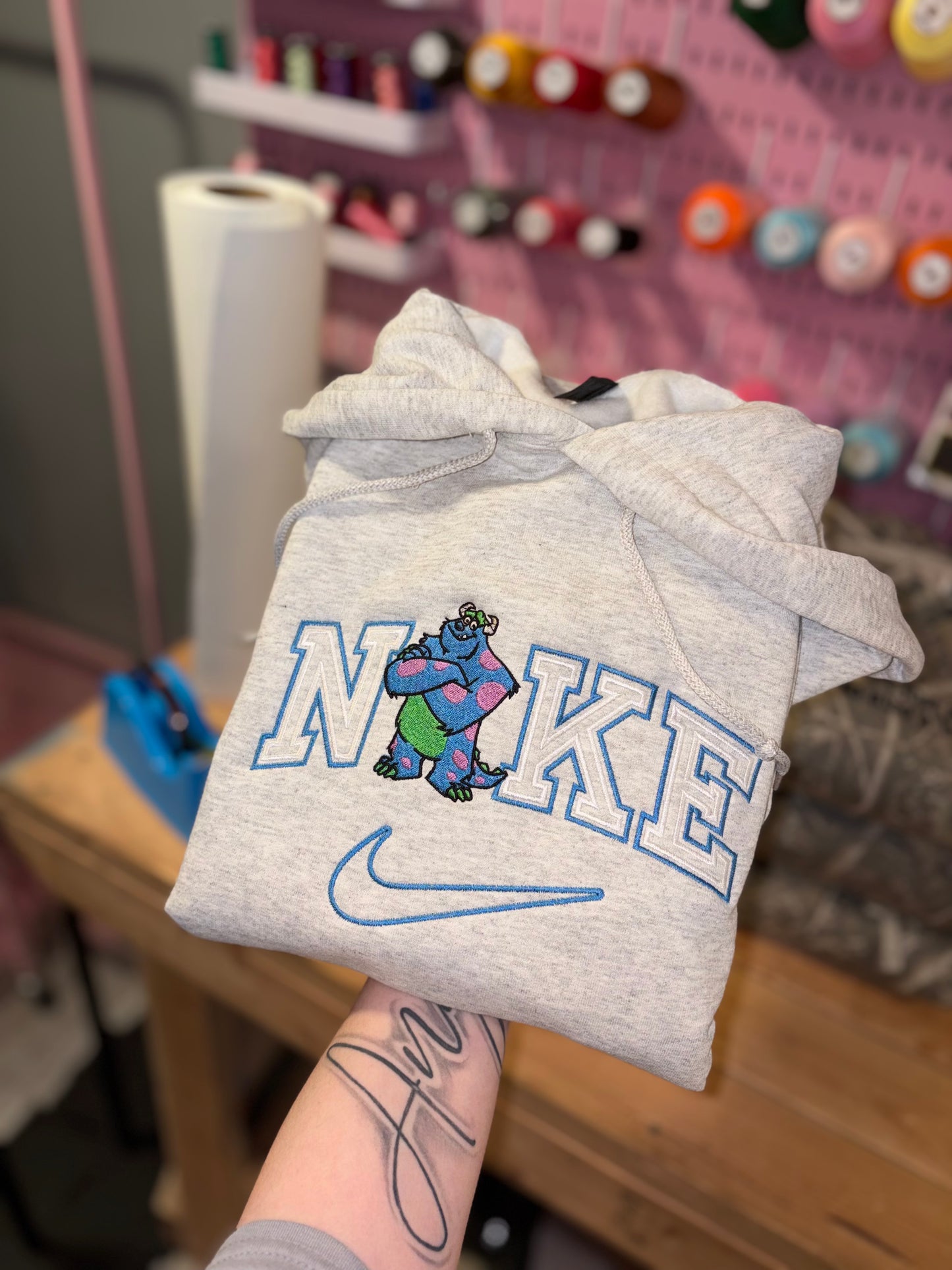 MI embroidered hoodie preorder 28 business day turn around time