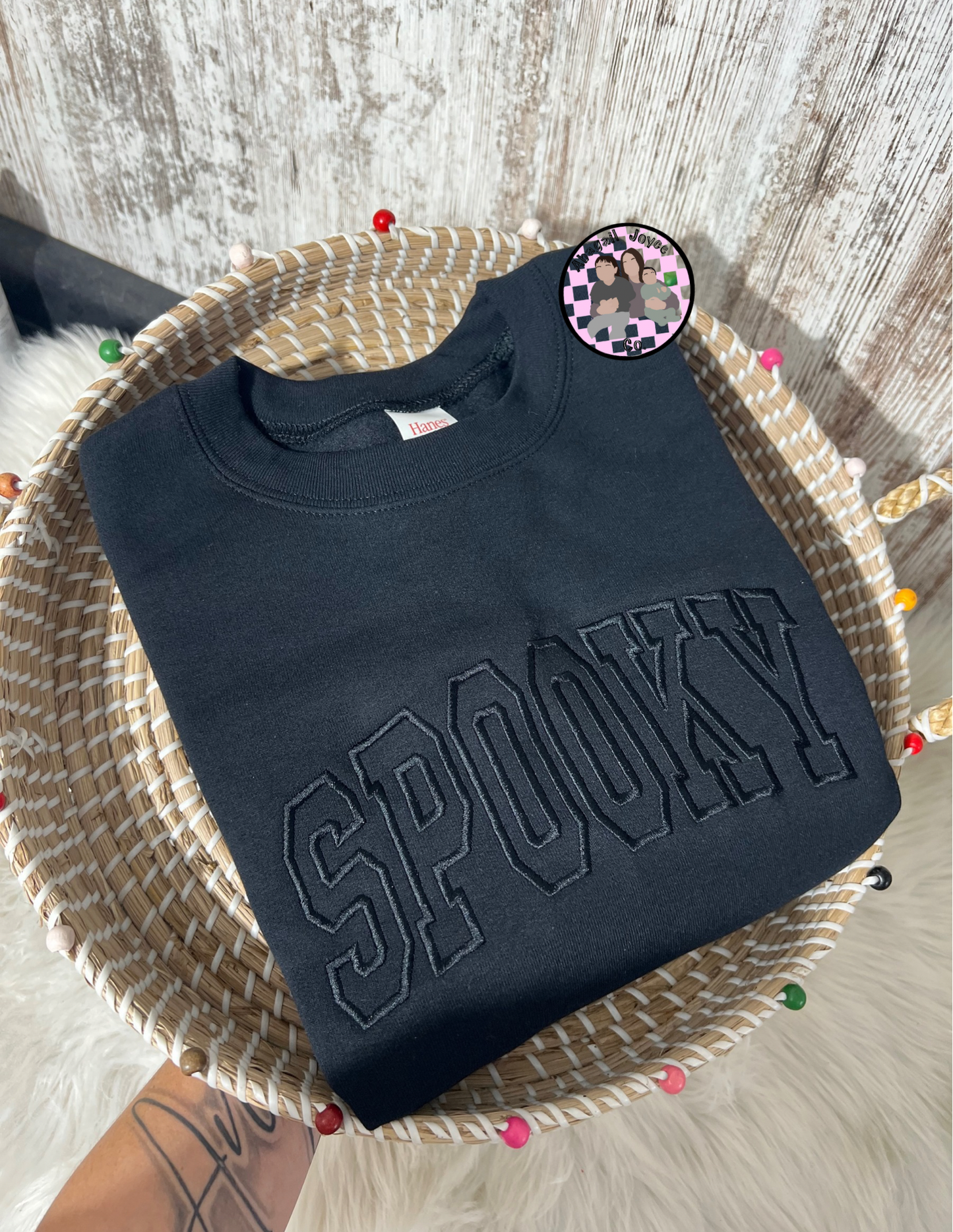 SPOOKY 🖤 embroidered crew preorder 28 business day turn around time
