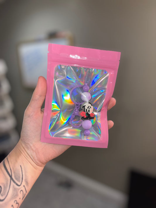 Floral scream keychain
