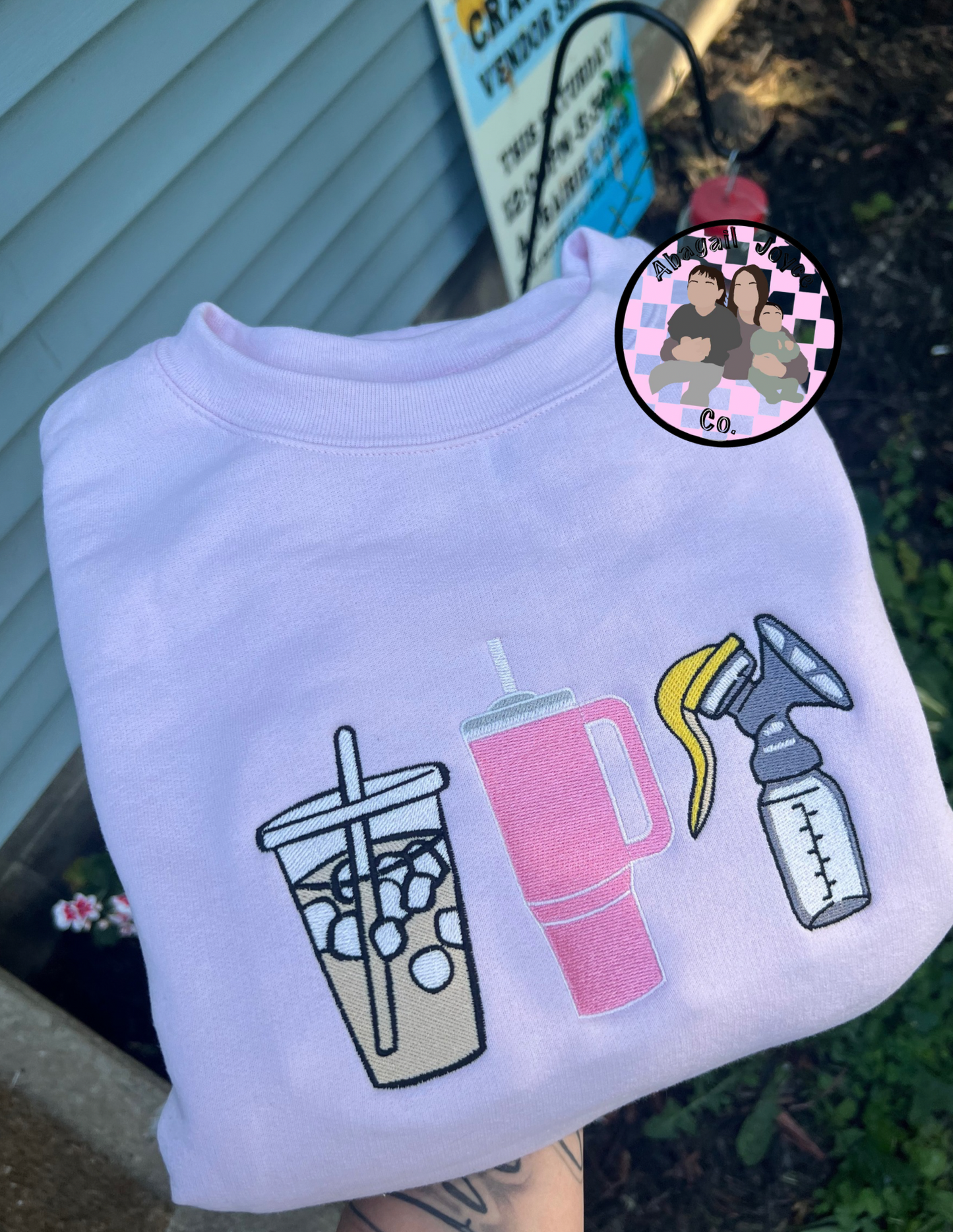 Breastfeeding trio embroidered crew🤱 preorder 28 business day turn around time