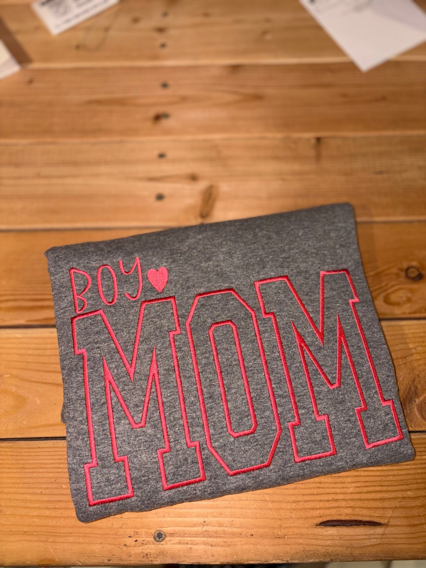 Mom embroidered tshirt- preorder 28 business day turn around time