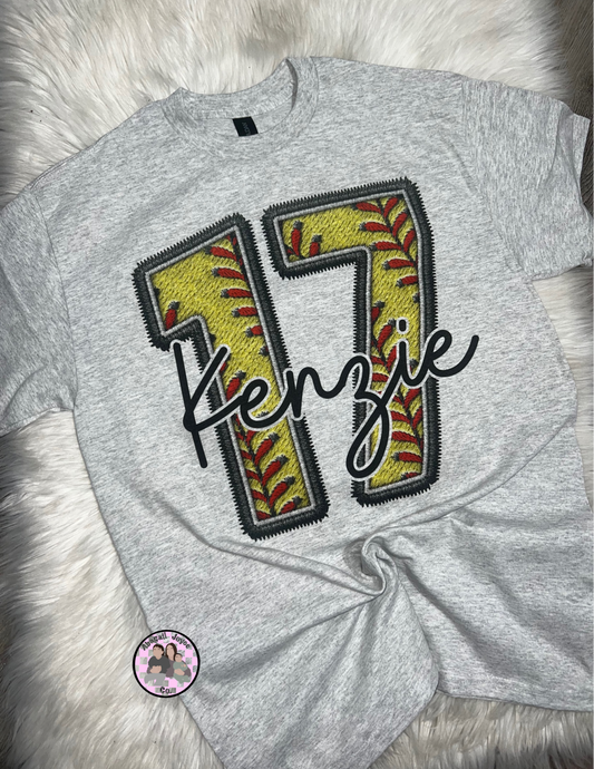 Faux Embroidery Sports numbers ⚽️🥎⚾️ preorder 15 business day turn around time
