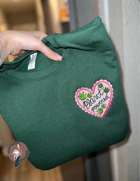 Plant powered embroidered crew 🍃 preorder approximately 28 business day turn around time 💨
