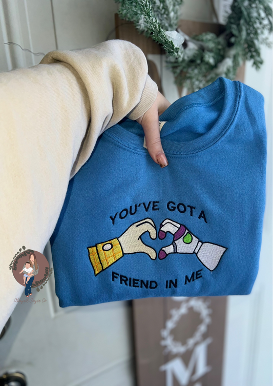 🫶 Friend. Blue Embroidered crew 💓 preorder approximately 28 business day TAT.