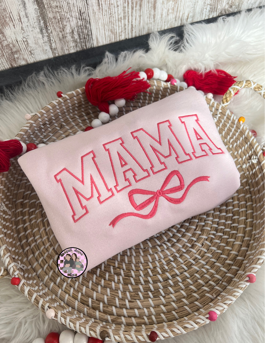 Mama bow embroidered crew preorder 28 business day turn around time