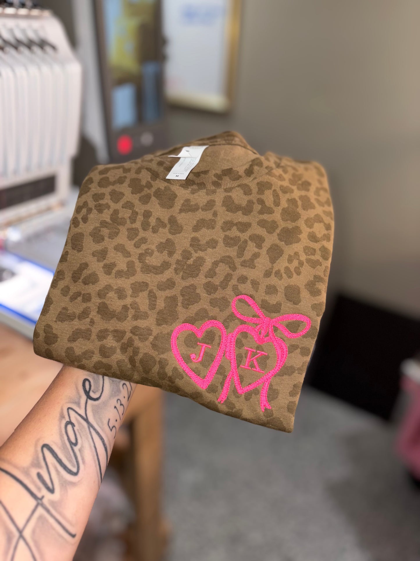 Heart locket embroidered tshirt with initials preorder 28 business day turn around time