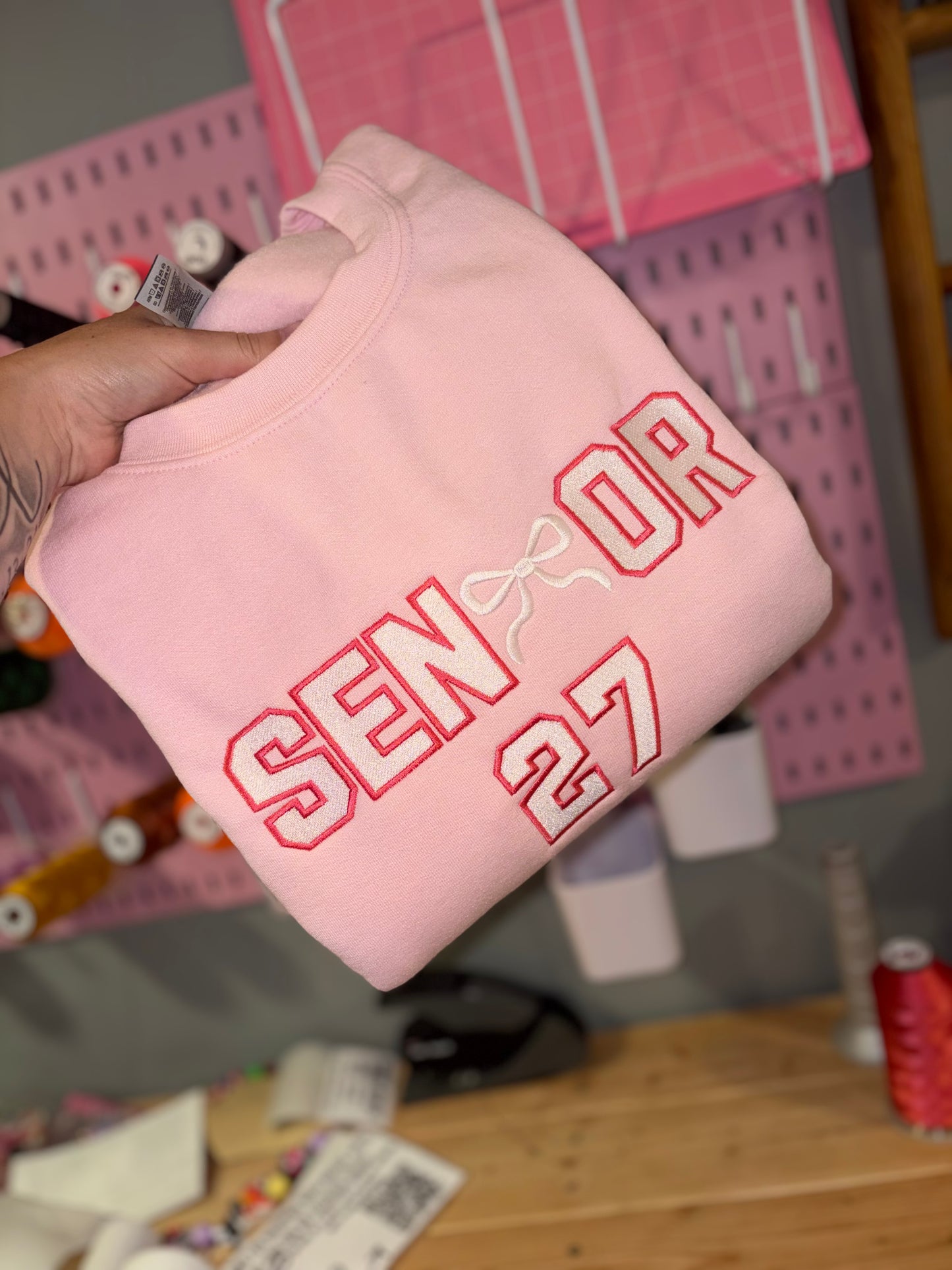 Senior 2027 🎀 embroidered crew preorder 28 business day turn around time