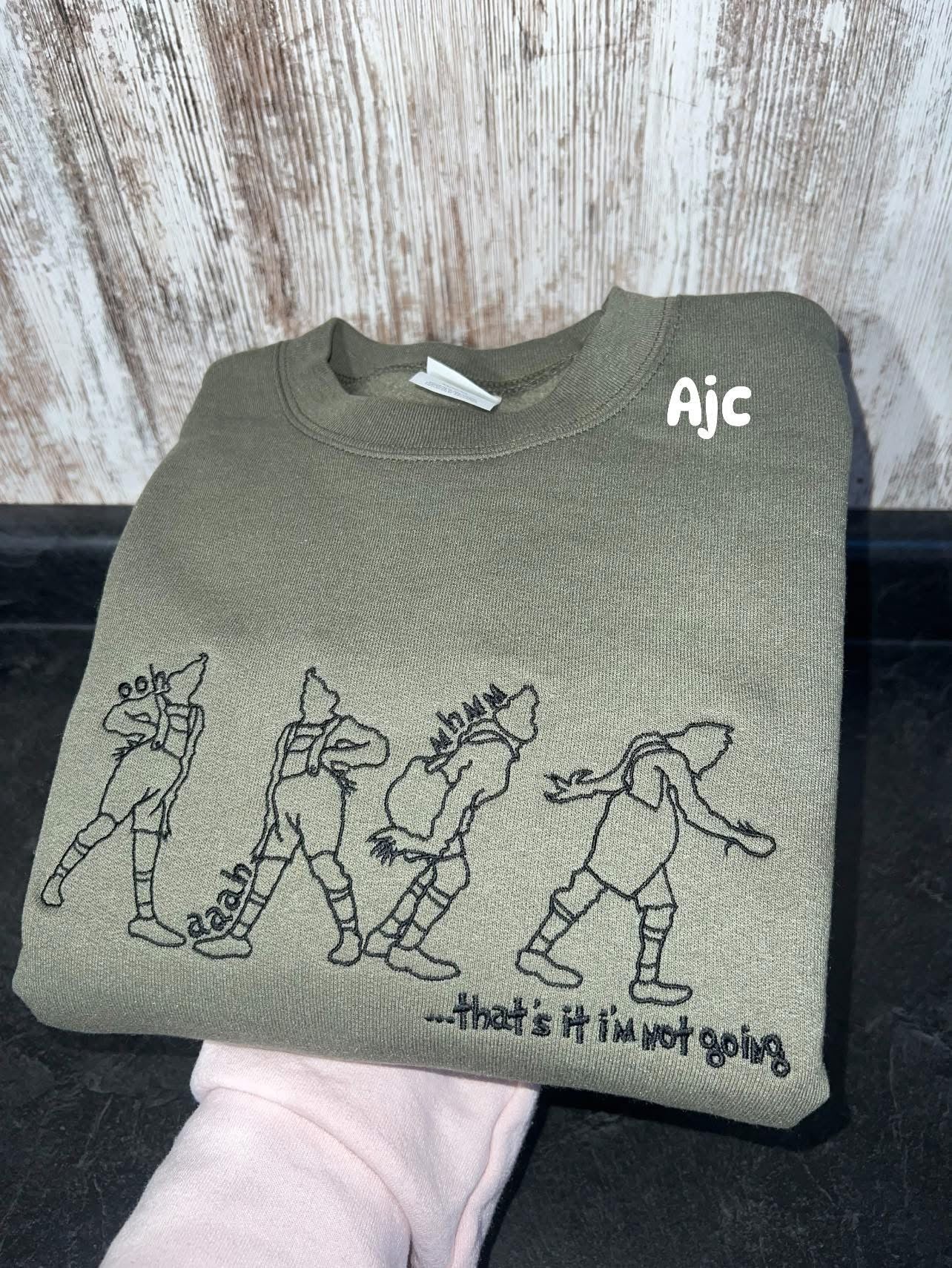 That’s it I’m not going embroidered crew preorder 28 business day turn around time