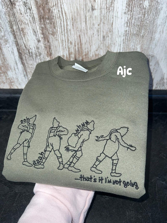 That’s it I’m not going embroidered crew preorder 28 business day turn around time