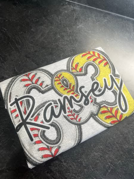 Faux Embroidery Sports numbers ⚽️🥎⚾️ preorder 15 business day turn around time