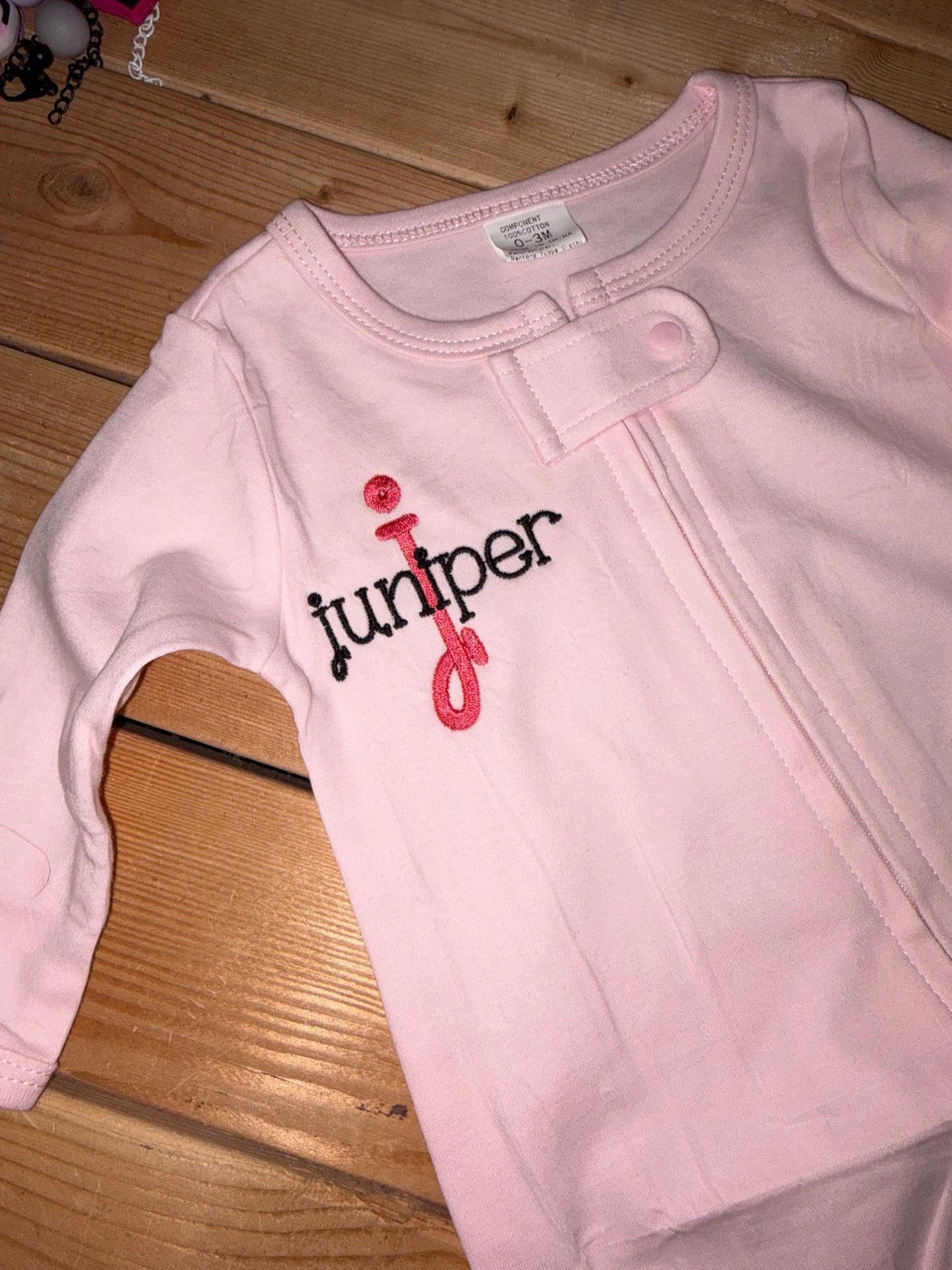 Embroidered baby sleeper- preorder 28 business day turn around time