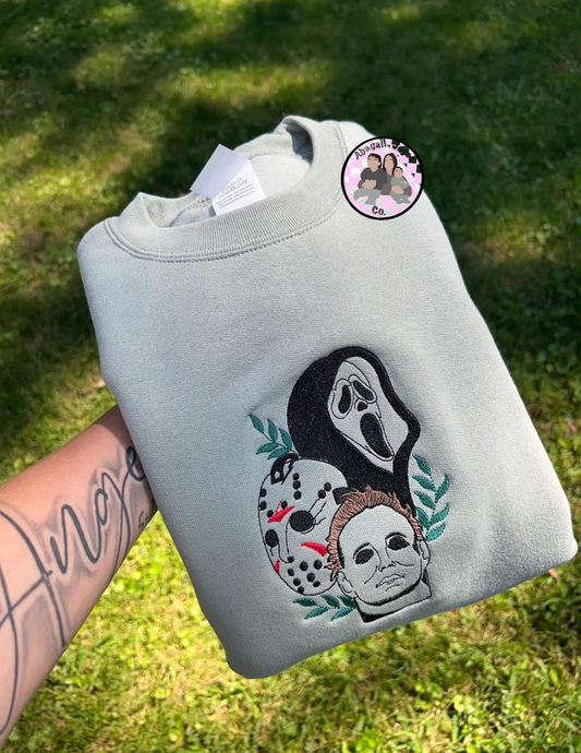 Horror embroidered crew preorder 28 business day turn around time