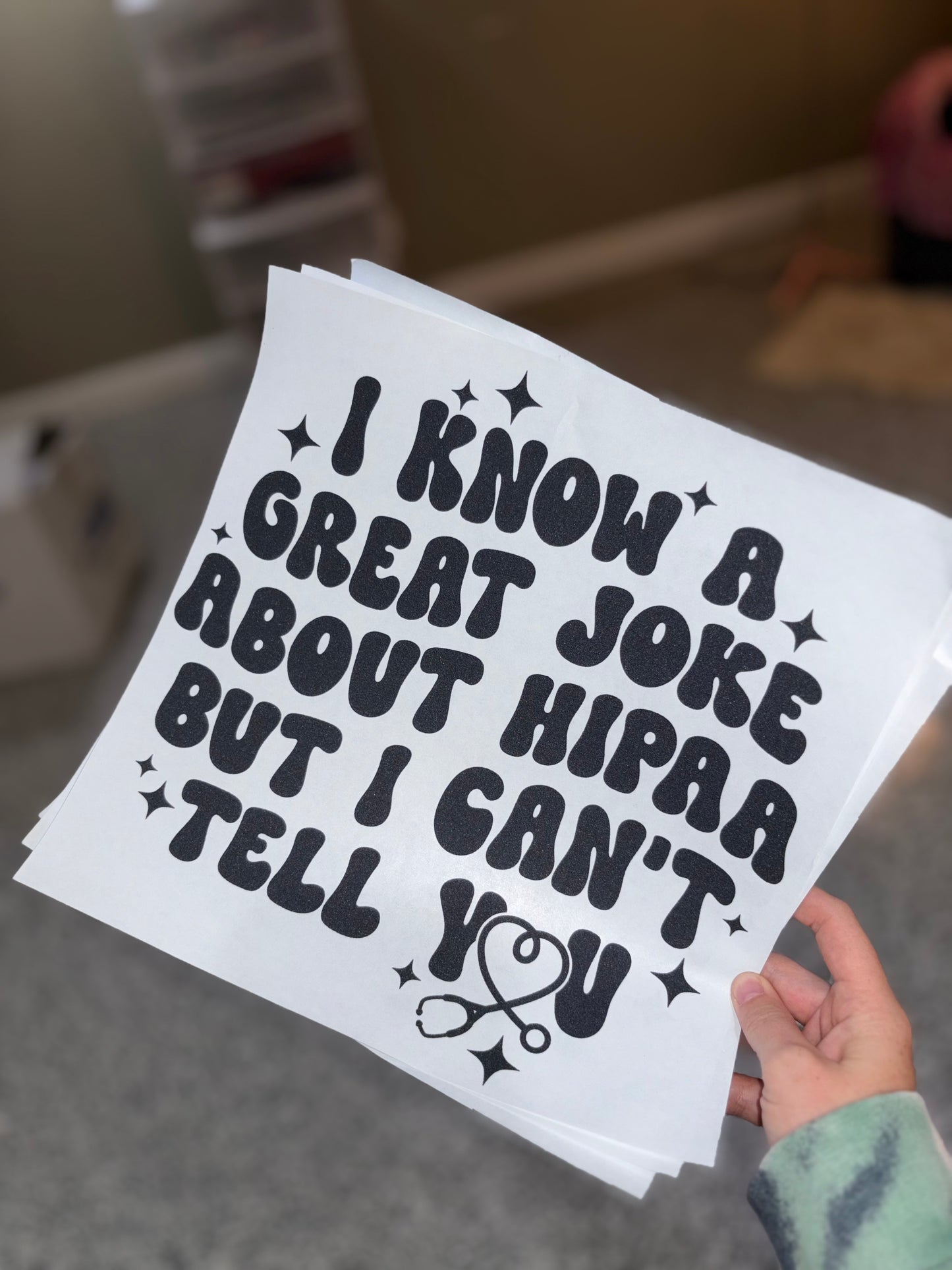 HIPAA black ink design (design for blank shirt).