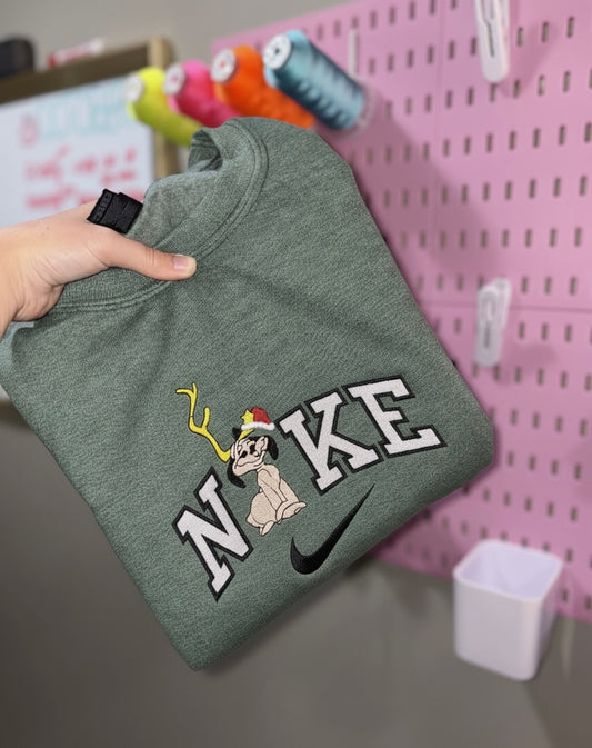 Christmas dog embroidered crew preorder 28 business day turn around time