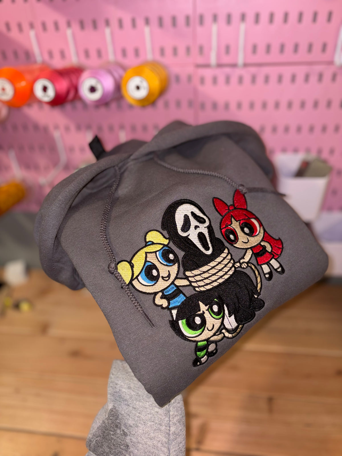 Horror embroidered hoodie
