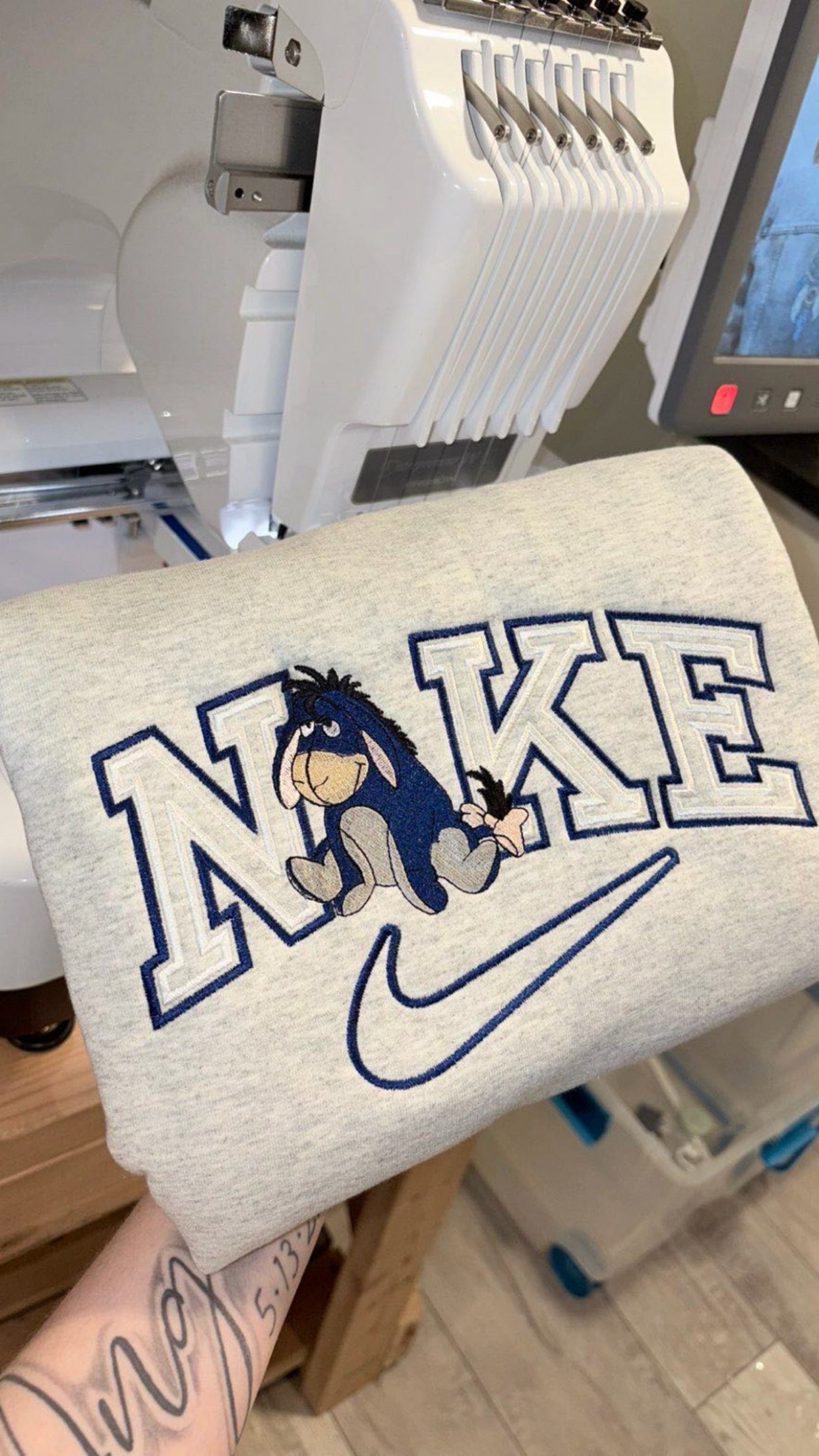 E embroidered crew preorder 28 business day turn around time