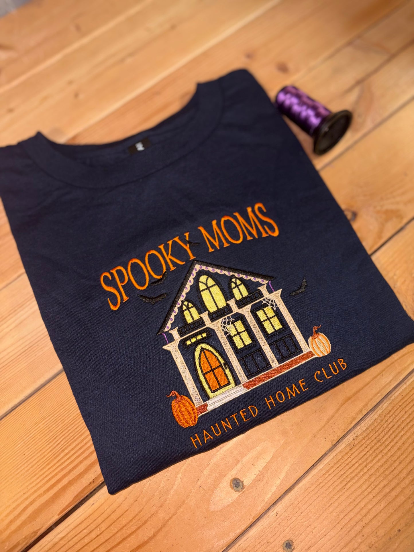 Spooky moms club embroidered tshirt preorder 28 business day turn around time
