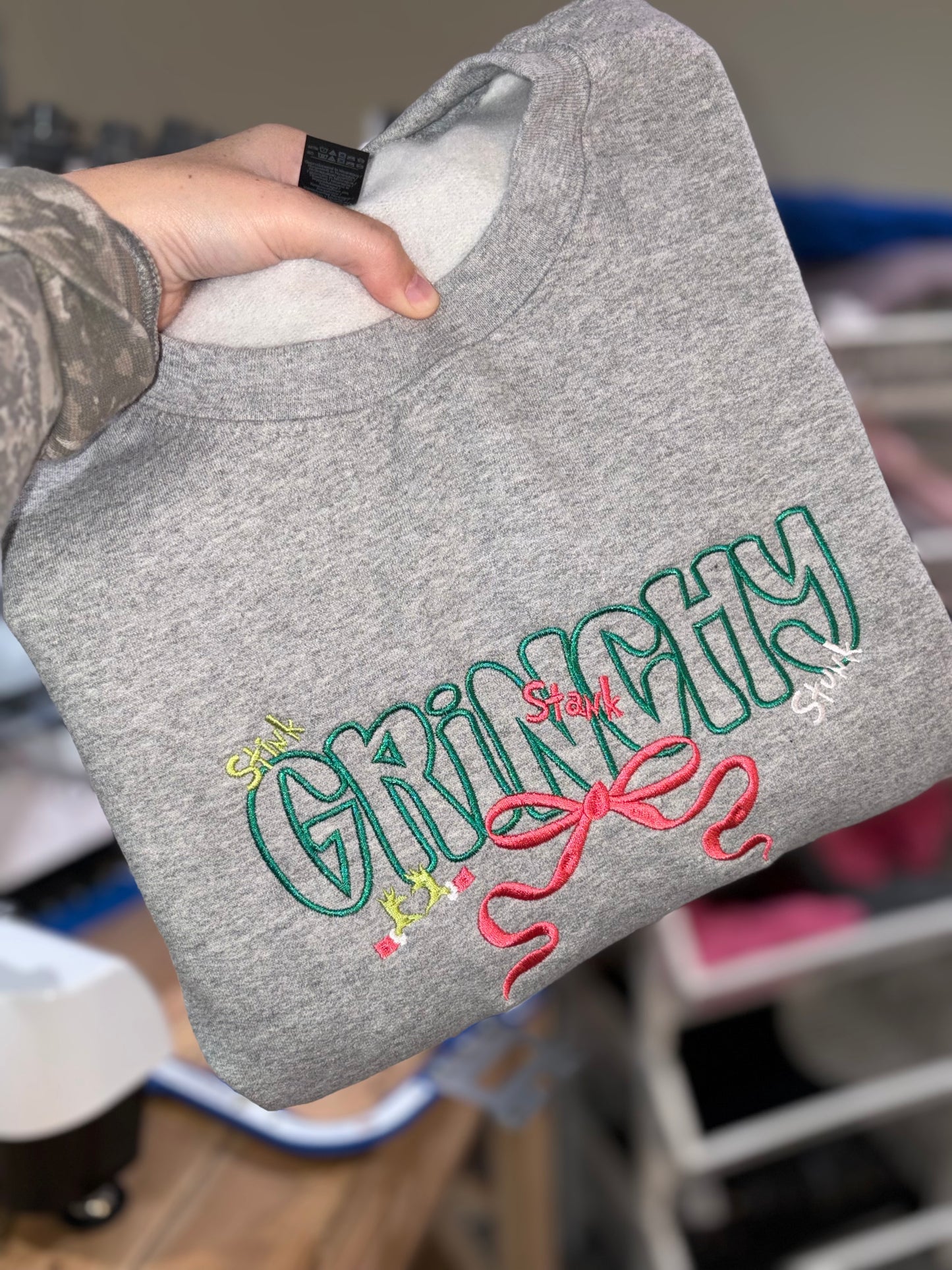 Green guy embroidered crew preorder 28 business day turn around time