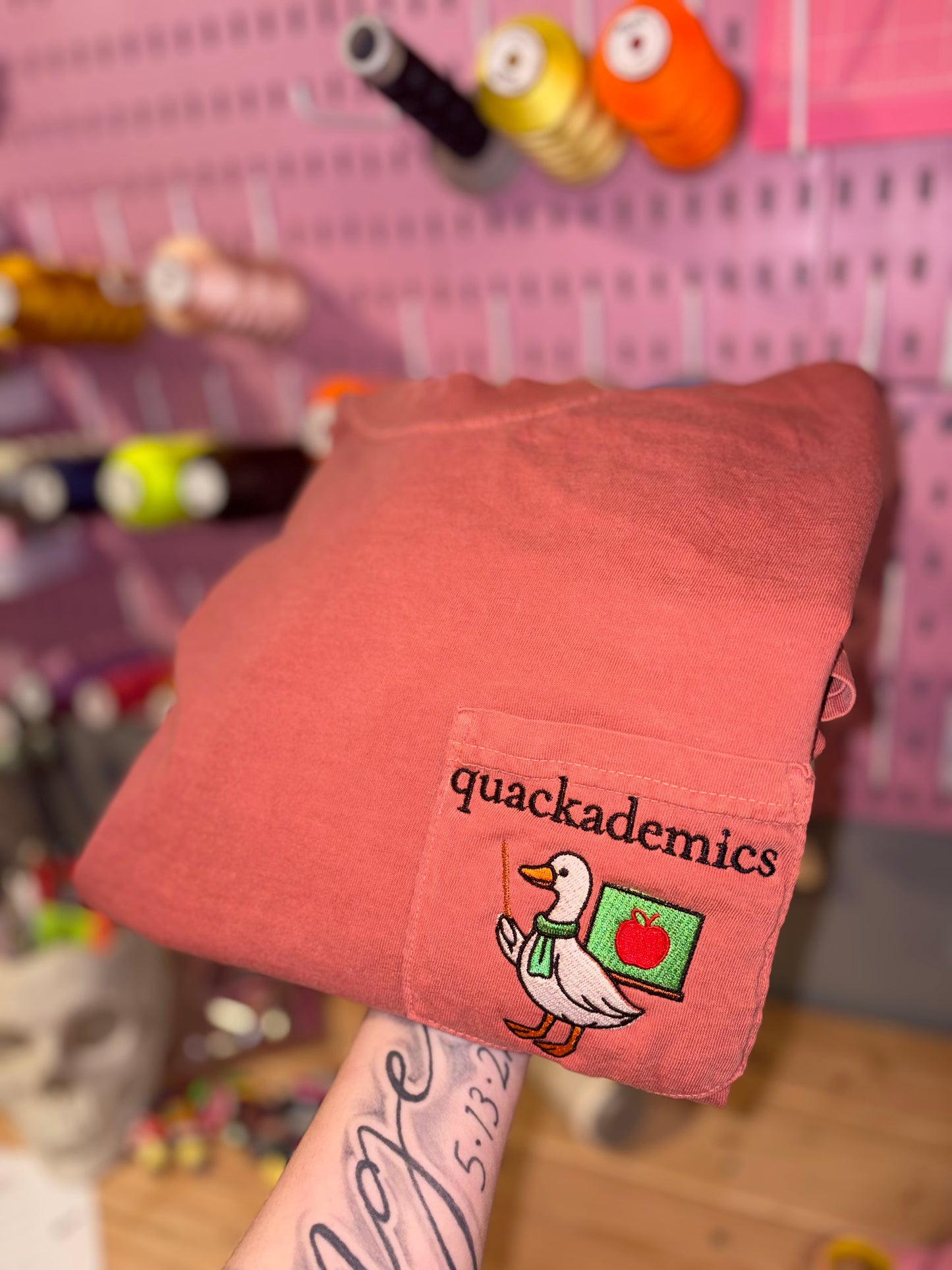 Goose educator comfort colors pocket T