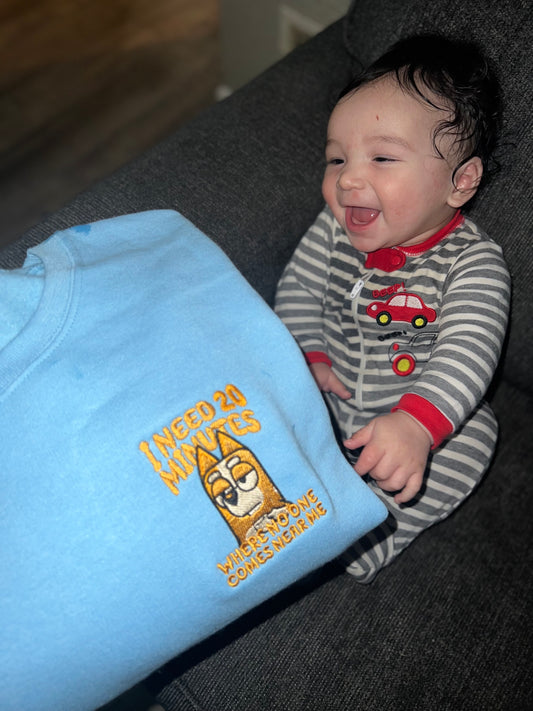 I just need 28 minutes embroidered crew 😴…. Preorder 28 business day turn around time