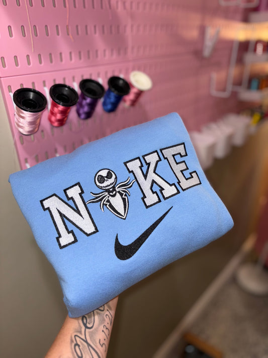 Blue skeleton embroidered crew preorder 28 business day turn around time