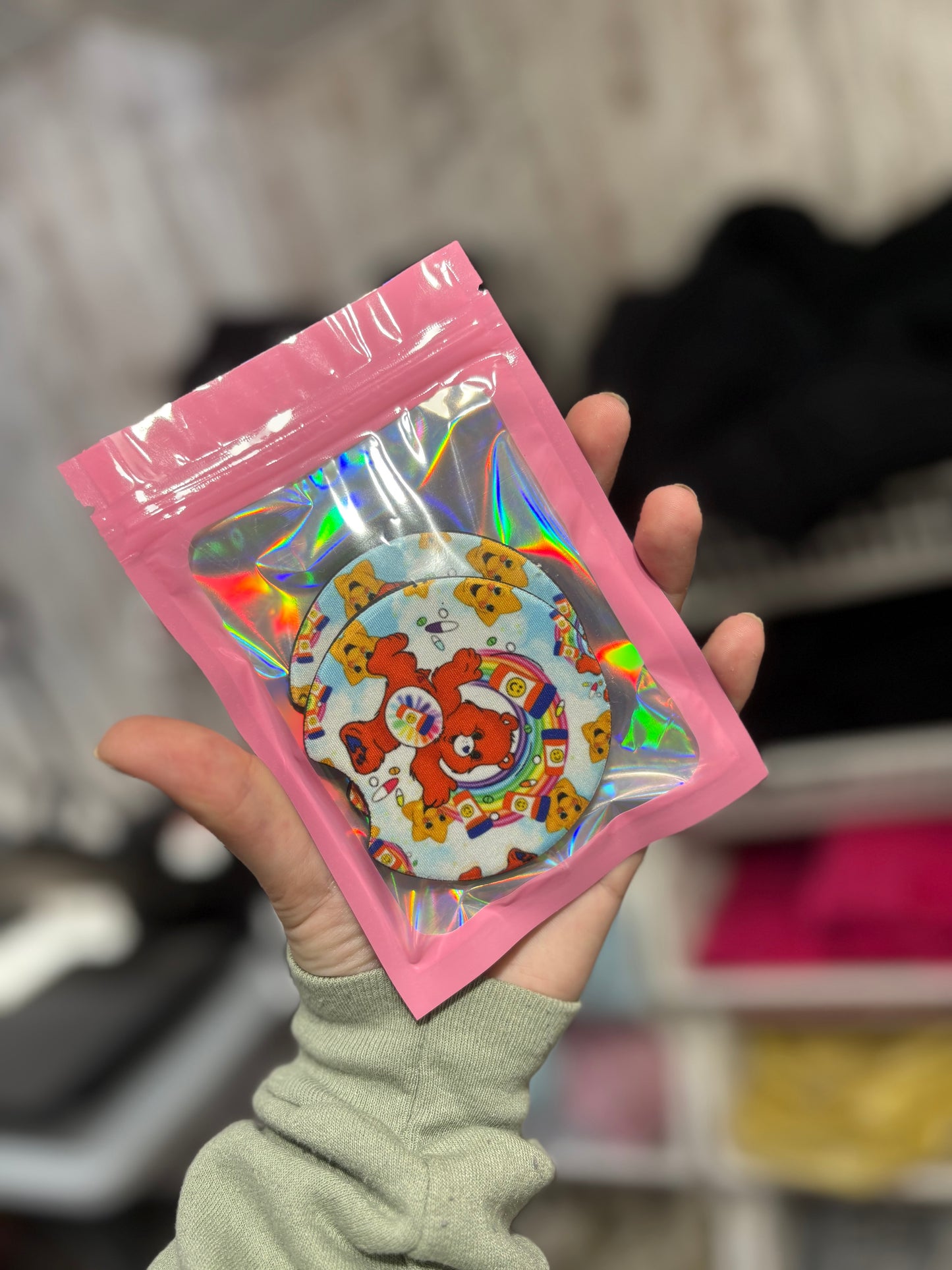 Happy pills car coaster set