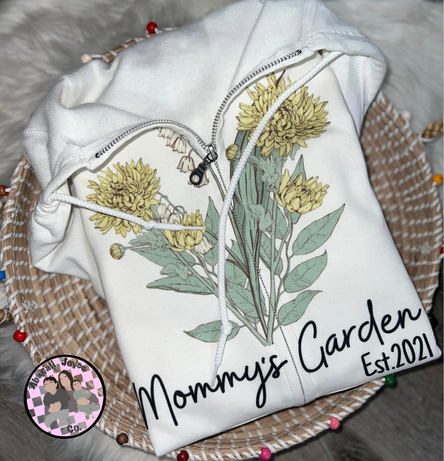 Birth month flower garden 💐 preorder •leave garden name & birth months & garment color white or light grey in order special instructions at checkout• 15 business day turn around time