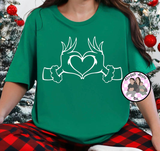 Heart hands white ink design (design for blank shirt).