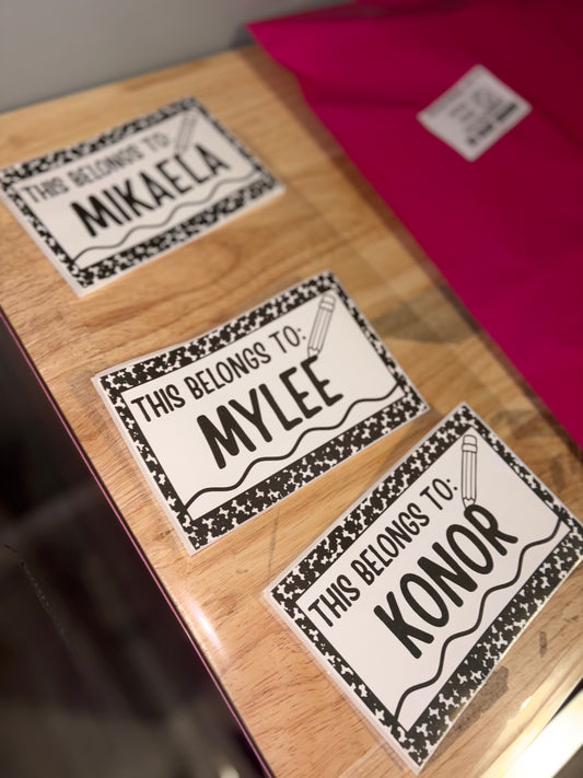 Back to school sticker tags