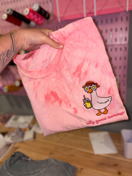 Silly goose summer embroidered tshirt preorder 28 business day turn around time
