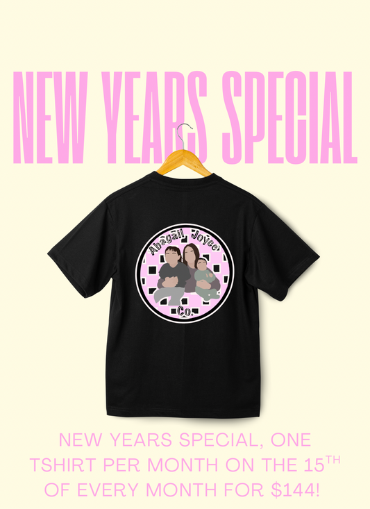 New years special- one tshirt per month all of 2026!