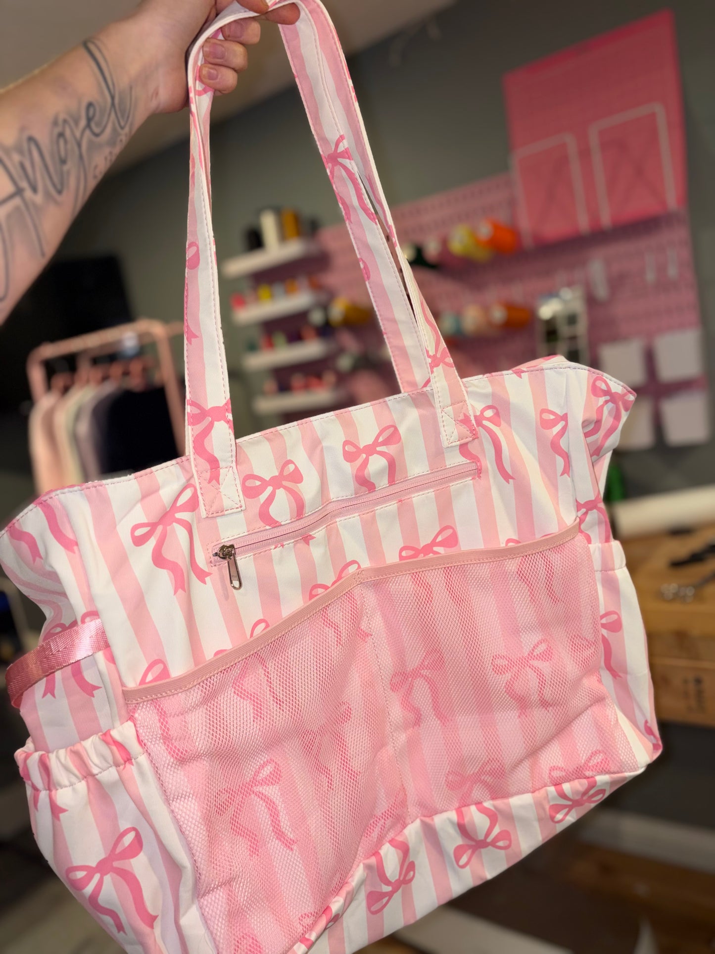 Embroidered beach bag 15 biz day turn around time