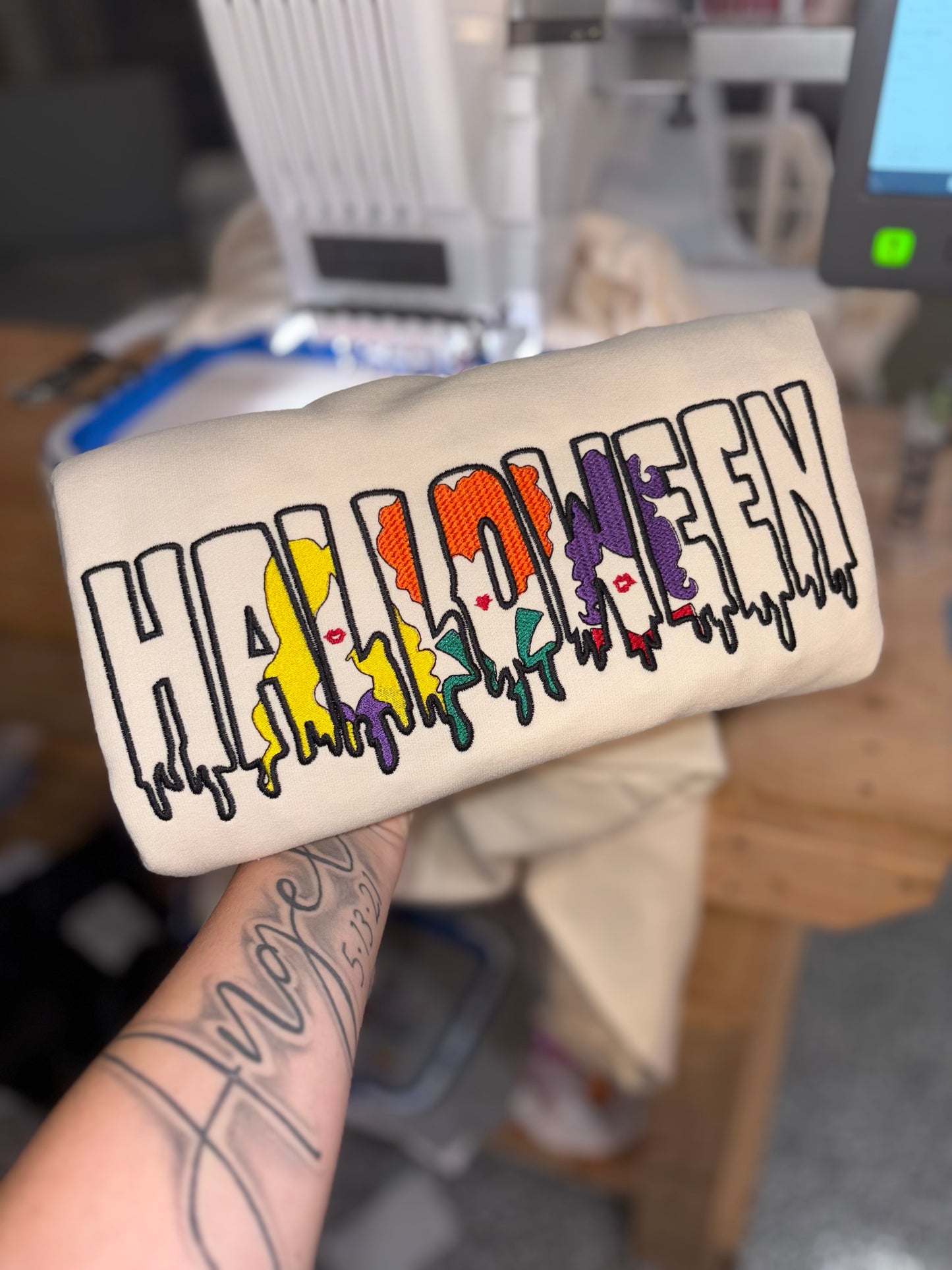 Witches embroidered crew preorder 28 business day turn around time