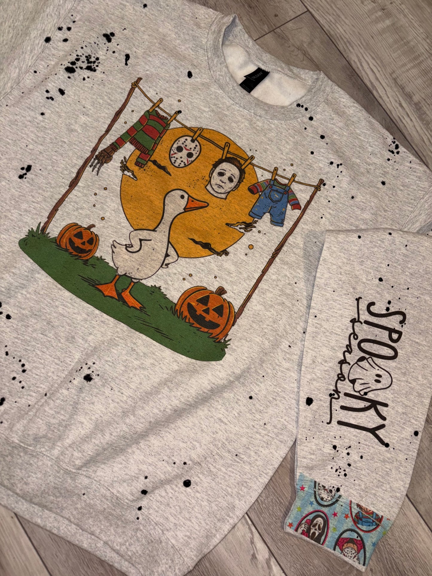 Size large horror goose sublimated crew