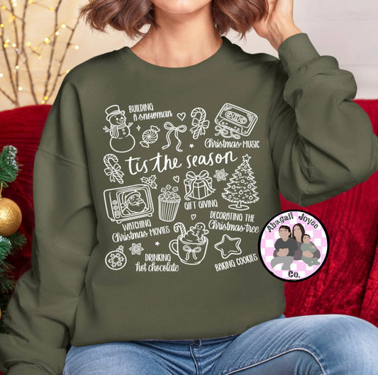 Tis the season white ink design (design for blank shirt).